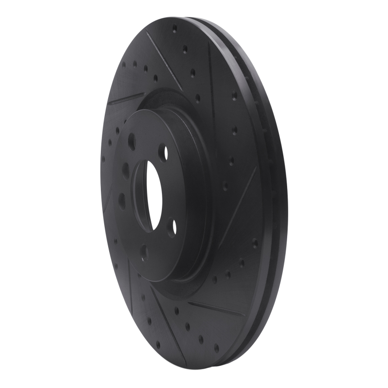 BMW 228i xDrive Gran Coupe Brake Rotor (1) - Front Right - R1 Concepts - Drilled & Slotted - Black - `15-`25